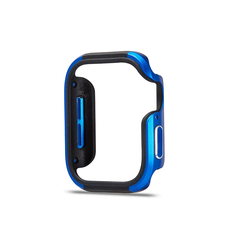 Применимый для Apple Watch чехол на выразительном прочном каблуке Цвет цинковый сплав Защитный чехол 40 мм 44 мм - Цвет: blue 40mm