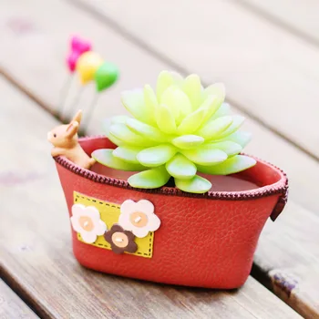 

Creative cartoon simulation coin bag flower pot Office succulent flower pots micro-landscape personality match