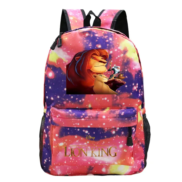 2021 New The Lion King Backpack Disney Cartoons Men Outdoor Travel Bag Laptop Bag Starry Sky Children Student School Bags Gifts 11