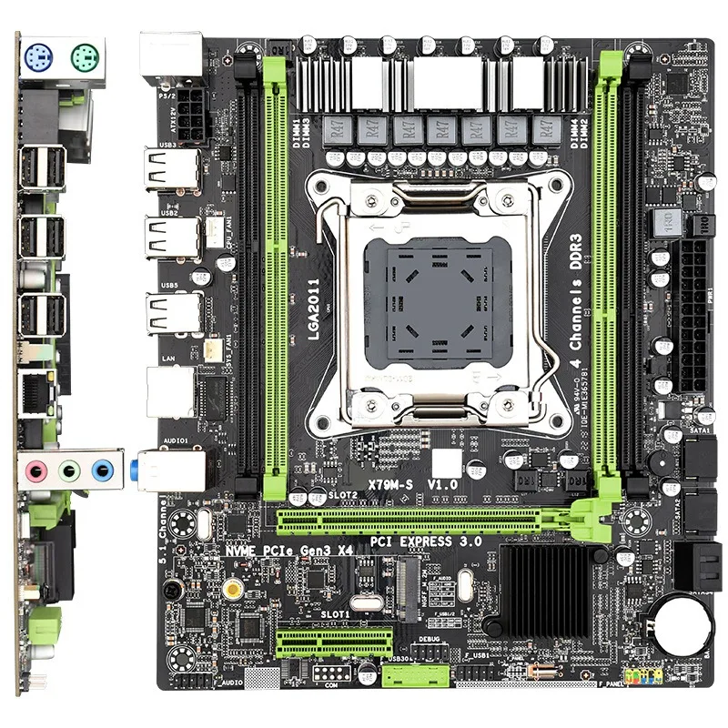 X79 M2 материнская плата LGA2011 M ATX USB2.0 PCI-E NVME M.2 SSD поддержка памяти REG ECC и процессор Xeon E5