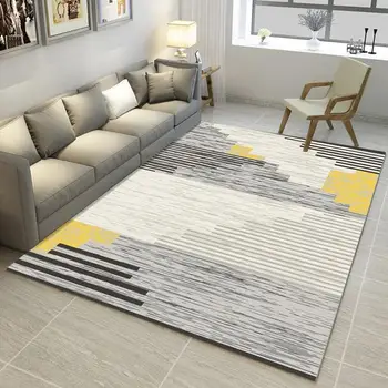 

Modern minimalist geometric large carpet living room polyester fiber washable floor mat coffee table sofa bedroom home mat