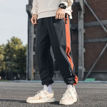

Streetwear Hip Hop Pants Men Autumn Fashion Loose Korean Style Harem Pants Side Stripe Plus Size M-5XL Sport Dance Trousers Men