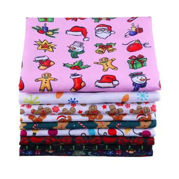 

50*140CM Christmas Polyester cotton Fabric Patchwor Printed for Tissue Kids Home Textile for Sewing Doll Dress Curtain