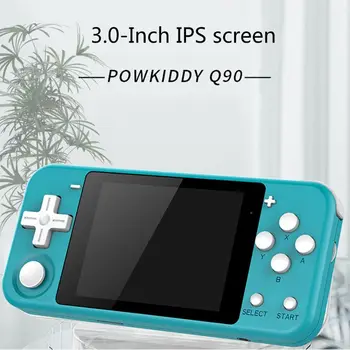 

POWKIDDY Q90 Open Dual System Handheld Retro Game Console 3 IPS Screen Kids Gift 16 Simulator Support PS1 New Game 3D games