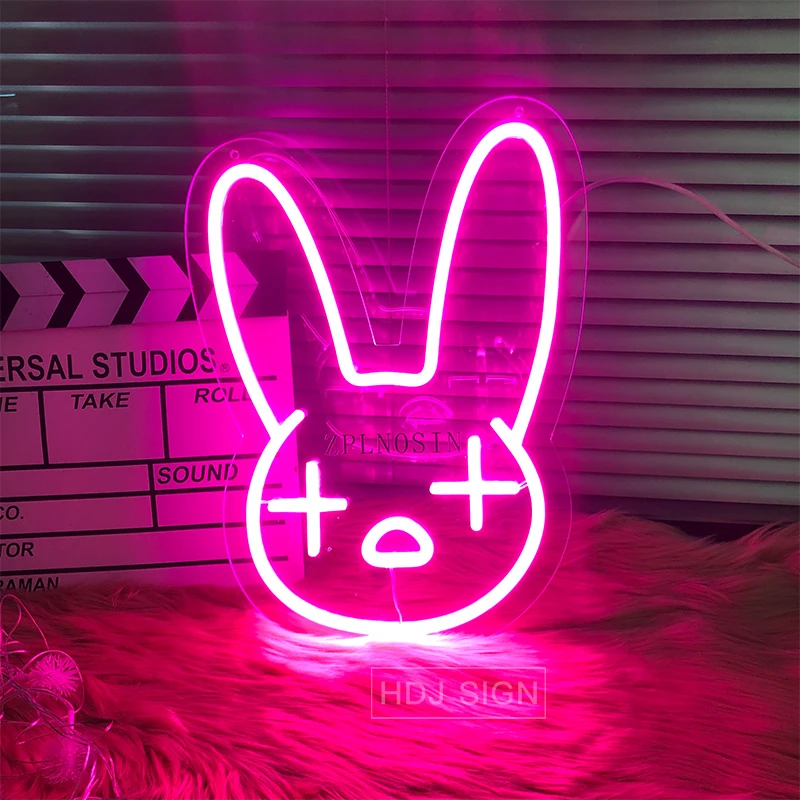 Bad Bunny-letrero de neón LED personalizado para decoración de pared, luz  de fondo para dormitorio, cafetería, Bar, restaurante, fiesta, regalo  creativo _ - AliExpress Mobile