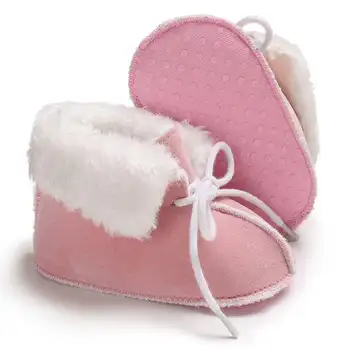 

Newborns Infant Boots Shoes Baby Boy Girl Multicolor Warm Plush Soft Lace-Up Soleanti-slip Toddler First Walkers Baby Shoes