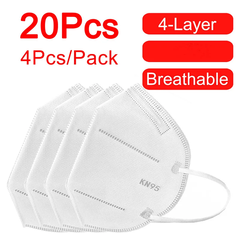 

20pcs KN95 Masks 4 Layer 3D Space Breathable Particulate Respirator PM2.5 KN95 Anti Dust Masks For Personal Health Care