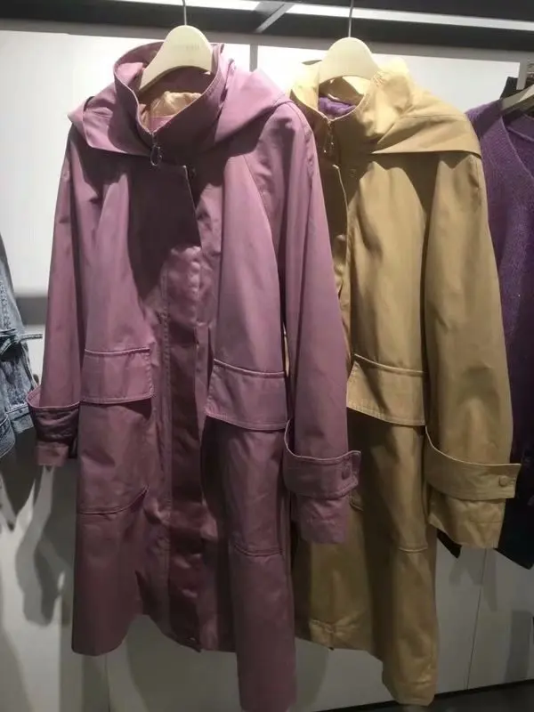 

Spring H2019 New Style Korean-style Fashion Casual Hooded Straight-Cut Trench Coat Women's A2be91201