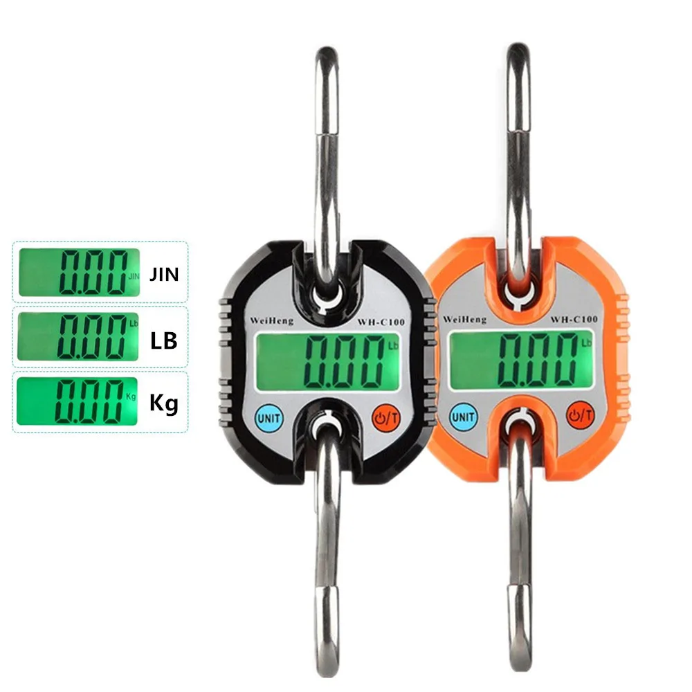

Digital Crane Scale 150kg 200g 300kg 500kg Heavy Duty Stainless Steel Hook Scale Hanging LCD Loop Electronic Weight Balance