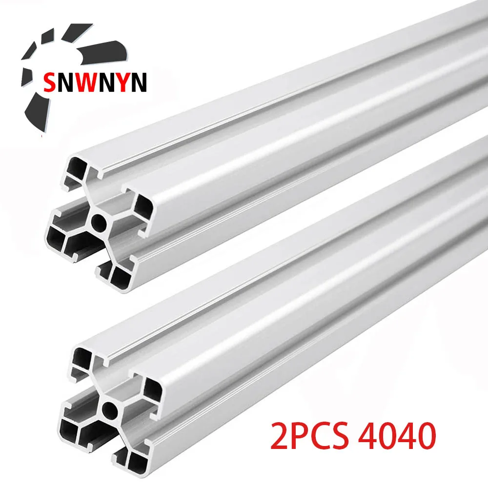 Aluminum Profile 2PC 4040 Aluminum Profile European Standard Anodized Extrusion 100 300 600 800 2000mm Length Linear Rail For CNC 3D Printer