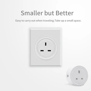 

1pc UK Smart WiFi Plug Adaptor 10A EWeLink APP Remote Voice Control Socket Outlet Works With Alexa Google Home