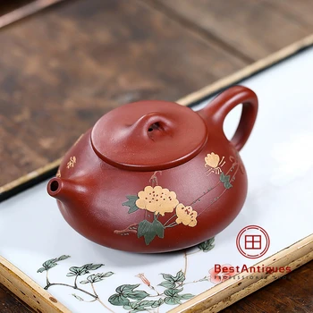 

Yixing Zisha Teapot Purple Clay Teapots Handmade Huakai Fugui 200cc