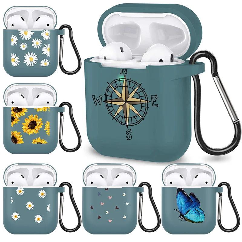 

Cute Butterfly Avocado Flower Love Heart Case for Apple Airpods 1&2 Case Accessories Bluetooth Earphone Silicon Protective Cover