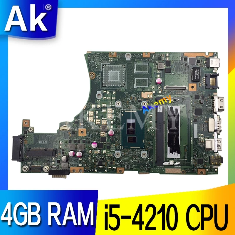 AKEMY X455LA материнская плата для ноутбука For Asus X455LAB X455LJ X455LD X455LF X455LB 100% ТЕСТ ОК i5-4210