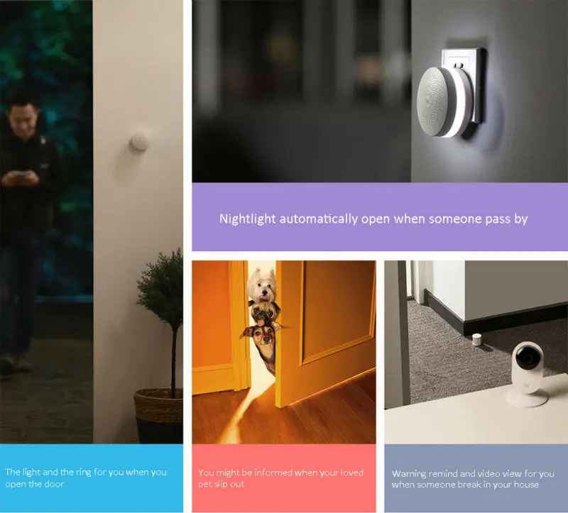 New Gateway 2 Original Xiaomi Mijia Smart Home Kits Gateway Alarm System Control Radio Yi Camers Mi Door Sensor Bell Temperature