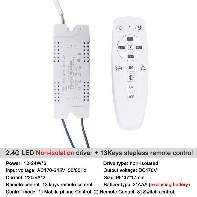 2,4G idimmerable led источник питания для потолочного светильника Интеллектуальный светодиодный драйвер 2,4G трансформатор с пультом дистанционного управления