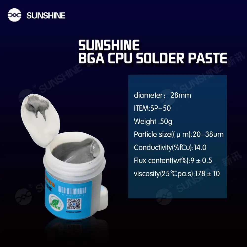 SUNSHINE SP-50 специальная свинцовая паяльная паста 158 градусов bga Оловянная паста для телефона Ремонт печатной платы