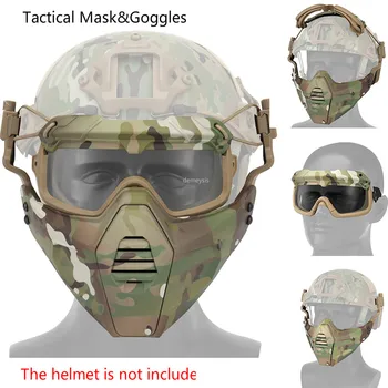 

Military Tactical Mask Windproof Shooting Goggles Full Face Protective Hunting Cs Wargame Mask Airsoft Paintball Acessorios
