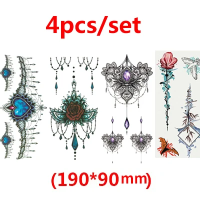 style 11-4pcs 2/3/4/7 штук Временные татуировки 3D татуировки Водонепроницаемый наклейки для боди-арта переводка переводные наклейки для Для женщин и девочек - Цвет: style 11-4pcs