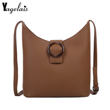 

Fashion Casual Large-capacity Tote Bag Designer Wide Shoulder Bucket Bag Luxury Soft Pu Leather Shoulder Messenger Bag Lady