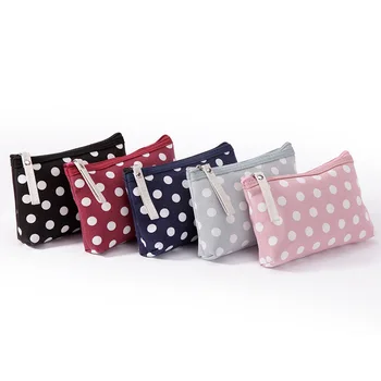 

18*13cm Change Purse Child Girl Dot Mini Zipper Pocket Bag Key Card Coin Holder Pouch Dot Canvas Coin Purses Women large Wallet