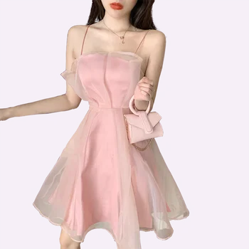 Vestidos harajuku blancos para mujer, vestidos sexys de verano para mujer, vestido rosa de algodón para mujer, vestidos largos 2021