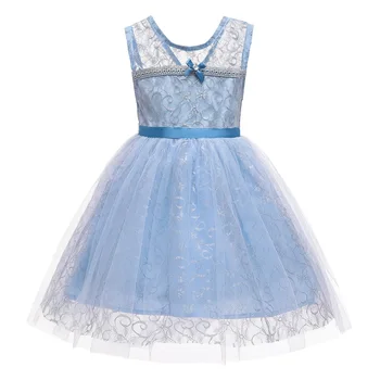 

Baby Girls Dress Floral Embroidery Tulle Dress for Girls Birthday Party Princess Costume V-Neck Sleeveless Kids Summer Clothes
