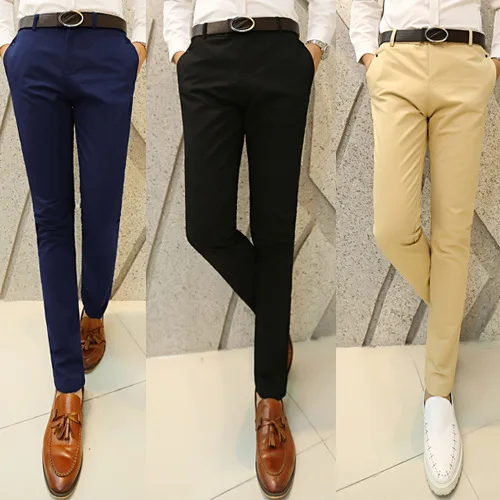 

Fashion Slim Fit Casual Pants Run-Fashion 6 Color Selectable Plus-sized