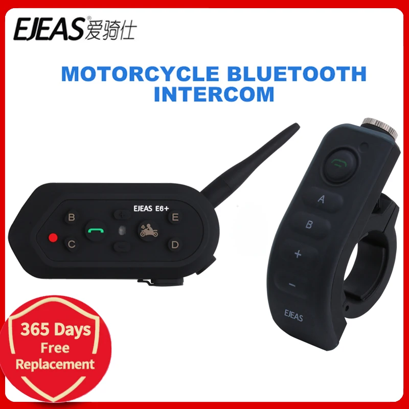 6 Rider 1200M BT Motorcycle/bike Interphone Bluetooth Helmet Intercom Headset J0 