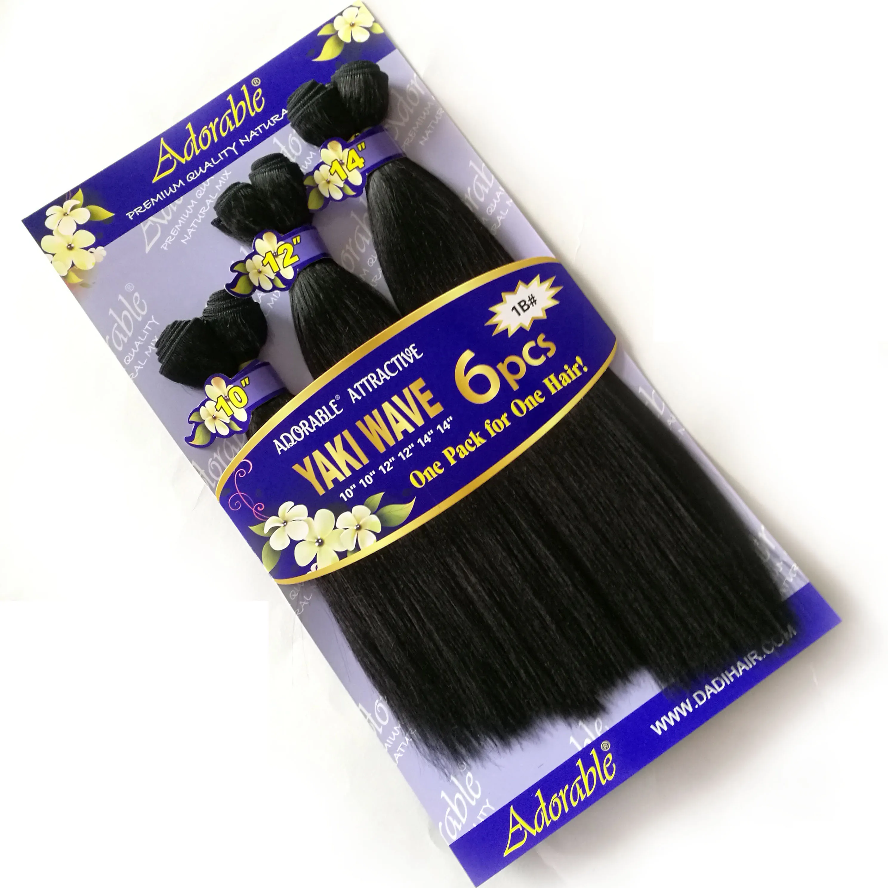 Adorable Synthetic Hair Extension YAKI WAVE 6PCS Set / 10-14inch Weave Bundles African American