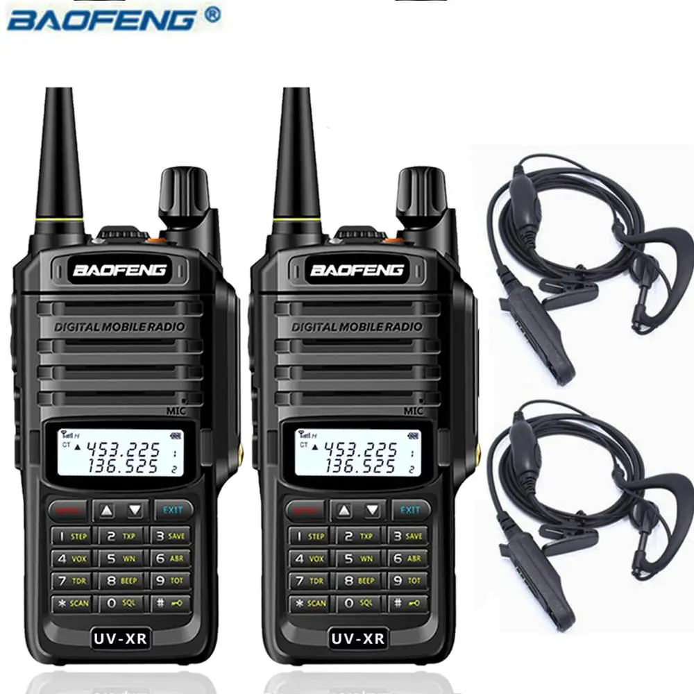 add headset 2 шт. Baofeng UV-XR 10 Вт мощная рация CB радио набор портативный 10 км дальность двухстороннее радио uv-9r uv9r плюс - Цвет: add headset