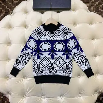 

Aw20 new children's thickened sweater knitwear high end children's wear children's Unisex crew neck sweater for boys and girls