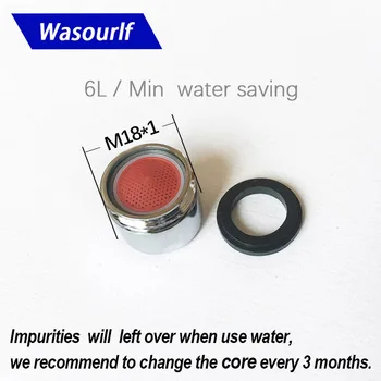 WASOURLF ก๊อกน้ำประหยัดน้ำ Aerator 6L M18ชายเกลียว Bubble อุปกรณ์เสริมห้องน้ำอ่างล้างหน้า Part Kitchen อุปกรณ์เสริมน้ำ 2