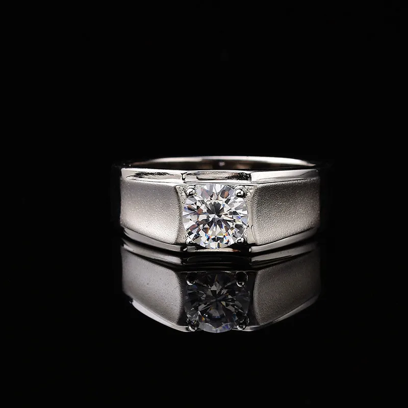 1 2ct матовая поверхность S925 Стерлинговое Серебро Платиновое Покрытие Для мужчин