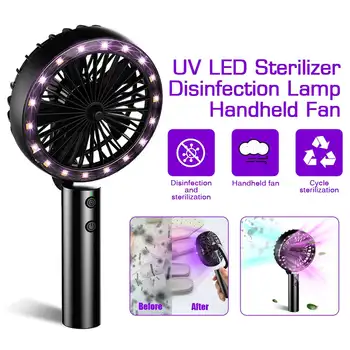 

AUGIENB 2 in 1 Mini Usb Fan Portable Handheld Summer Home Outdoor Uv Led Sterilizer Portable Disinfection Lamp Handheld Fan NEW