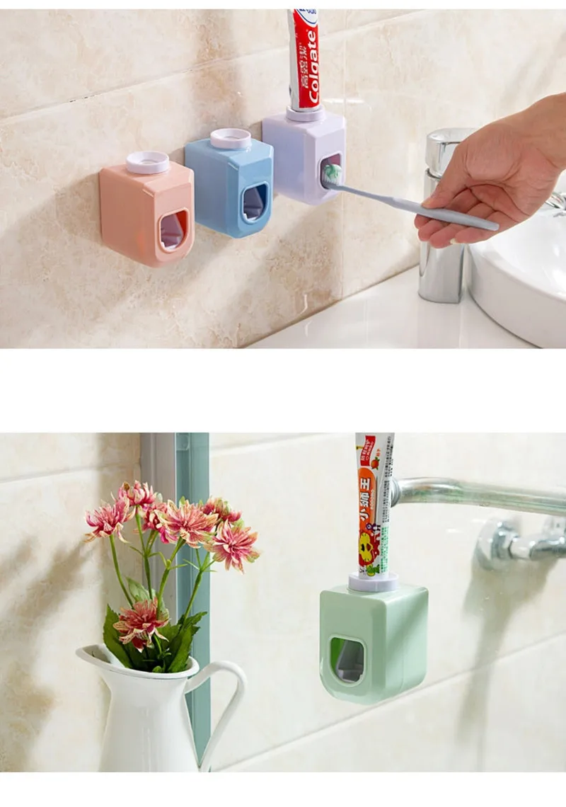 Аксессуары для ванной комнаты автоматический диспенсер для зубной пасты пылезащитный настенный держатель для зубной щетки Монтажная подставка соковыжималки для зубной пасты
