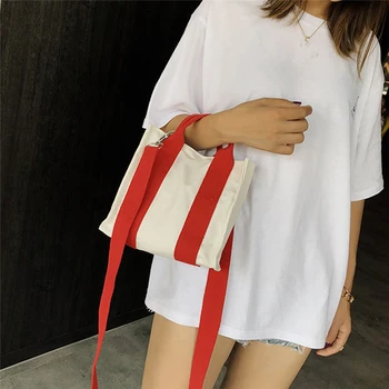 

1PC 2020 Latest Style Pure Fresh Small Color Art Canvas Art Bag Fashion Female Creative Ladies Shoulder Shoulder Bag