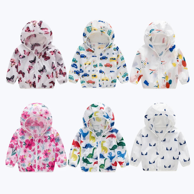 

Children's Zipper Sun Protection Clothing Boy Girl Jacket Hooded Air Conditioning Shirt Children's Breathable Sunscreen Jack