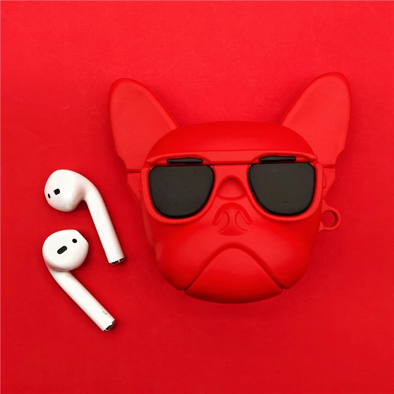 Модный трендовый милый 3D фирменный силиконовый чехол с бульдогом для Airpods 2