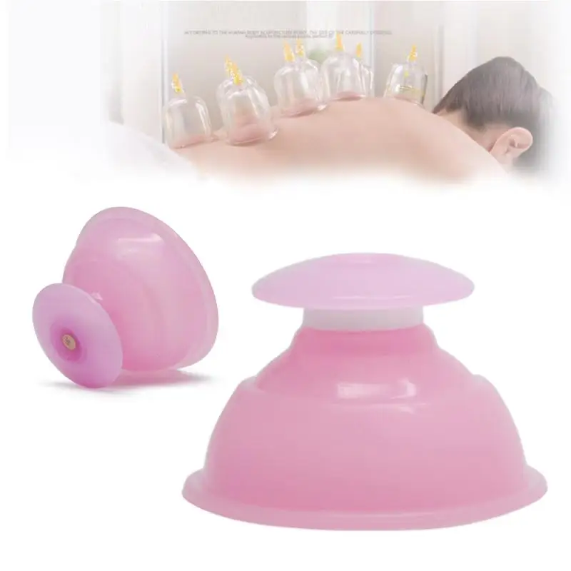 Sumifun Non Toxic Silicone Body Back Massage Cupping Kit Chinese Therapy Foot Vacuum Massager Cup Slimming Heat Resistance Pink |