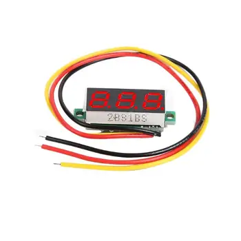 

Mini 0.28 inch DC 0-100V 3 Wires Mini Gauge Voltage Meter Voltmeter LED Display Car Battery Motor Voltage Monitor Measurement