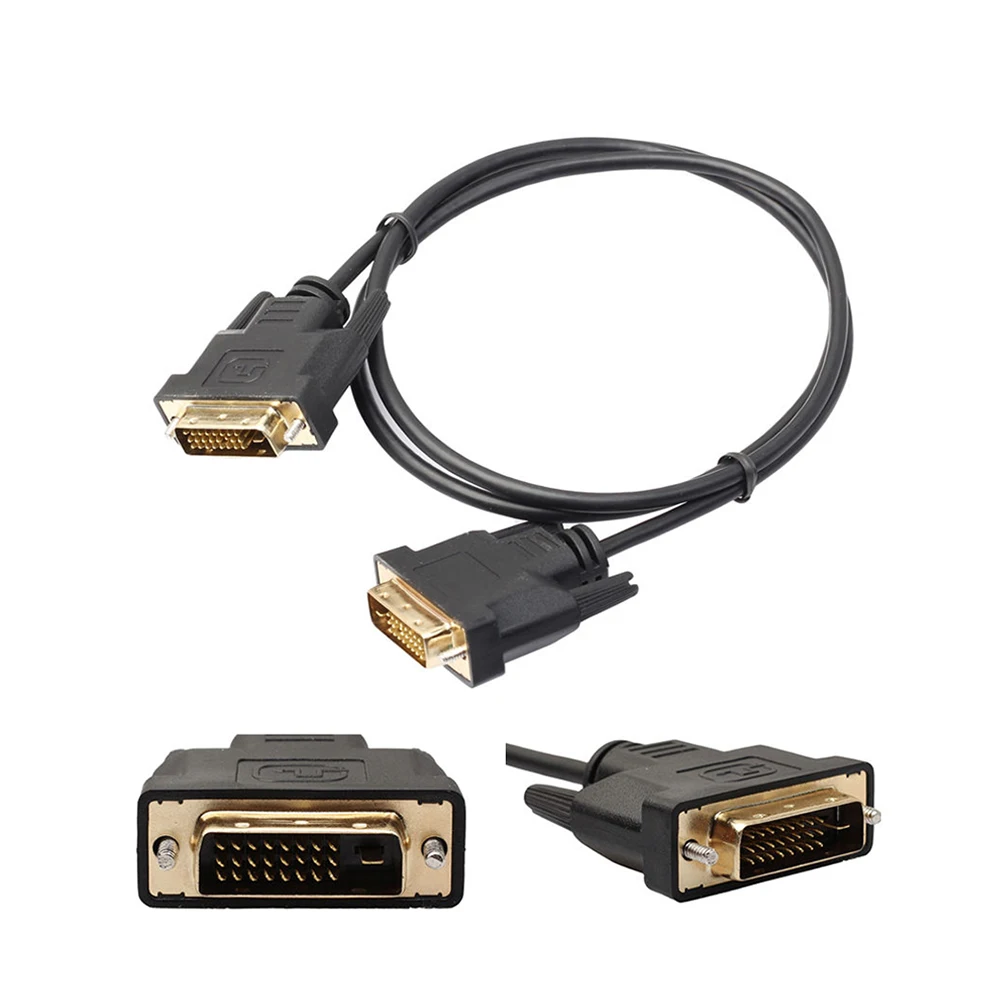 1 m/1,8 m DVI Кабель-Удлинитель HD 24+ 1 Pin папа-папа DVI кабель провод медный сердечник для компьютера монитор проектор