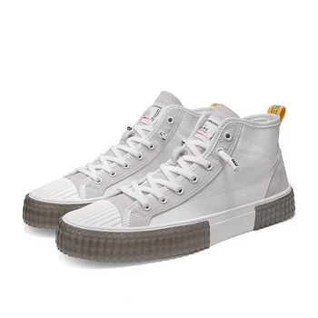 

TGoBro Men's Wumen's Fashion Canvas Shoes Casual Platform Low Top Sneakers Lace Up Walking Flats for Men