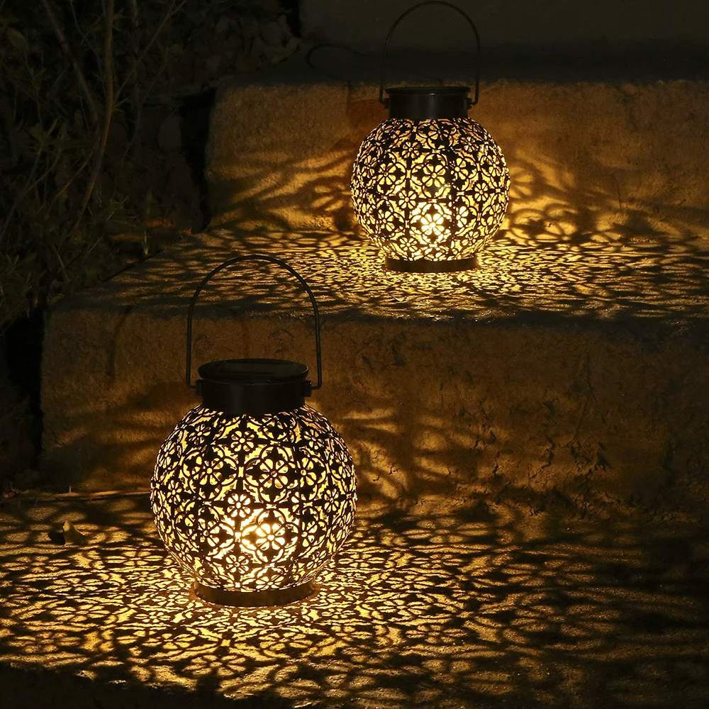 Solar powered Retro Lantern LED Waterproof Solar Lamp Outdoor Garden Lantern Dancing Flicker Flame Light Landscape Decoration