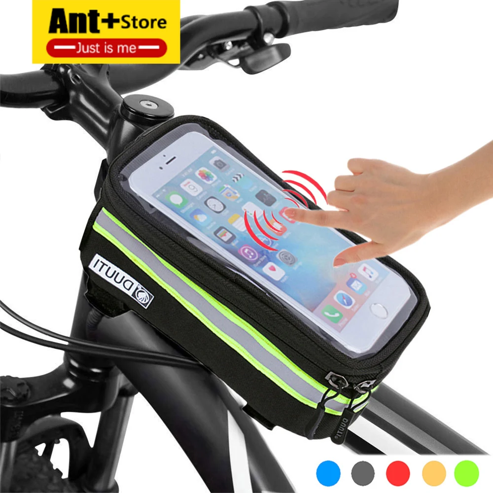 

Waterproof Bicycle Bag Nylon Bike Cyling Bag Frame Bags for Bike Cycling AccessoriesCase 4.8'' 5.7'' Bicycle Panniers