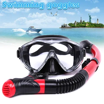 

Swimming Goggles Wide View Anti-fog with Dry Breath Snorkel for Diving Summer FK88