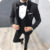 Custom Made Black Men Suits Men Wedding Suits For ManTuxedos Groom Peaked Lapel Velvet Vest Coat Pants Terno Blazer Masculino #4