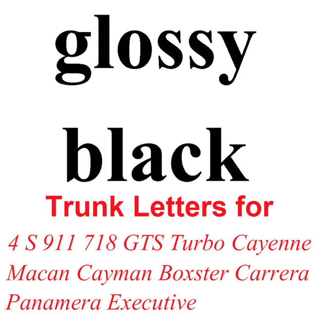 Glossy black Эмблема с буквами для 986 718 Cayman Boxster 911 Carrera GTS Turbo Panamer 4S Macan Cayenne exceior E-hybrid стикер на багажник автомобиля - Цвет: Glossy black