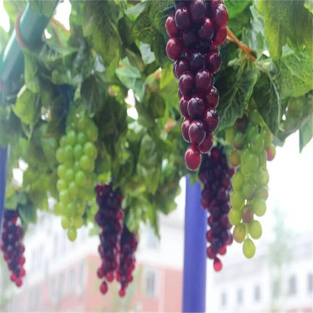 

Artificial Big Grapes String With Ivy Grape Leaves Vine Set For Home Decor Garden Wall Hanging Ornament Wedding Christmas Decor