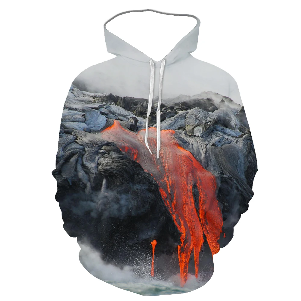 2020 New Fashion Print For Men's Hoodie Men Clothing With Long Sleeve Casual Autumn The Volcano 3D Printed | Мужская одежда